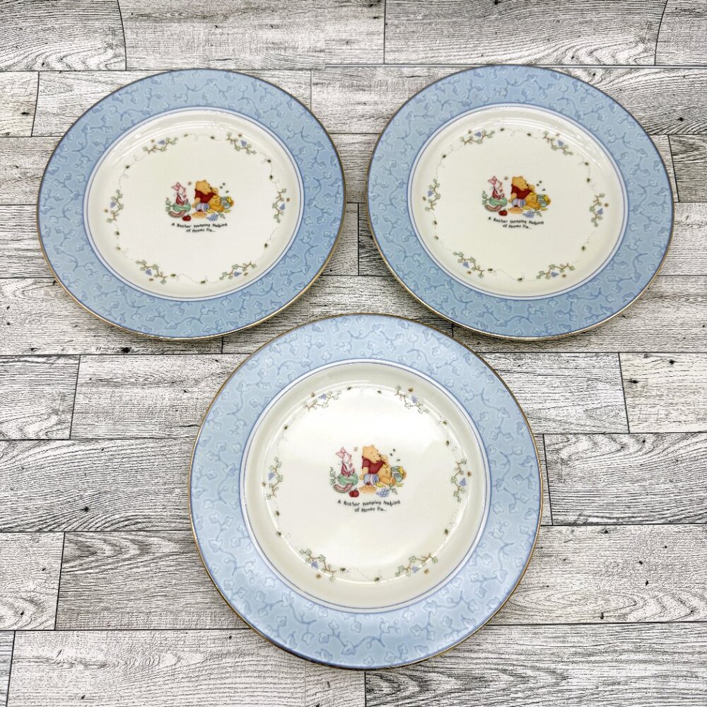 3 Vintage Lenox Disney 2000 "The Pooh Pantry Dessert Plates" Fine Porcelain
